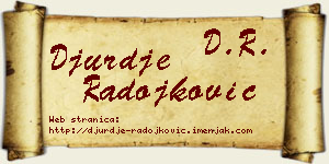 Đurđe Radojković vizit kartica